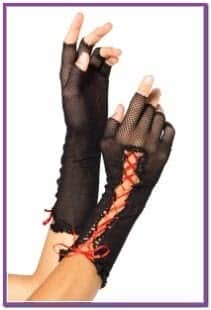 Черные перчатки со шнуровкой