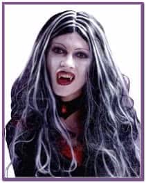 Черно-белый вампирский парик