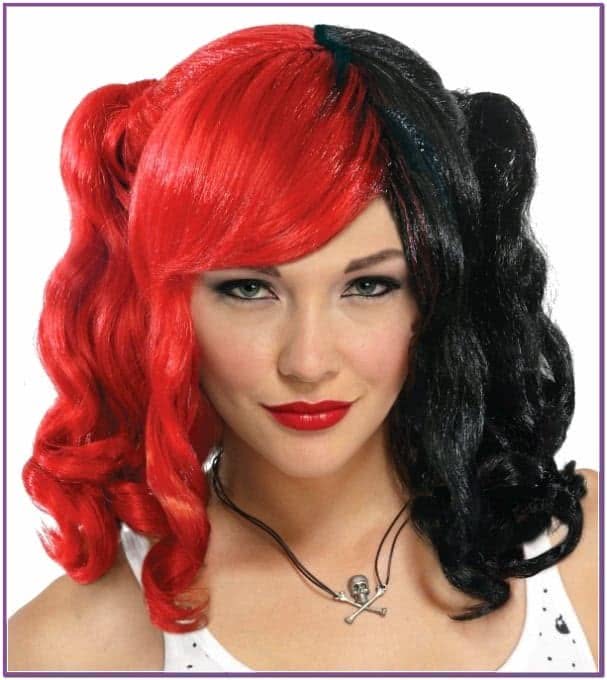 Черно-красный женский парик