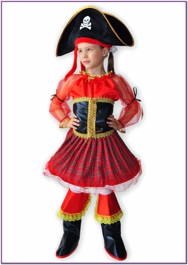 Детский красный костюм пиратки