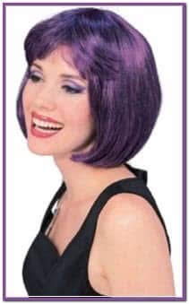 Фиолетово-черный парик модели