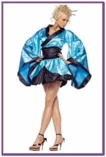 Костюм Загадочной Гейши в голубом кимоно