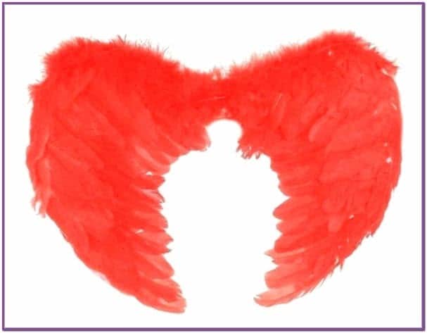 Крылья ангела красные с перьями