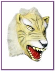 Латексная маска белого тигра