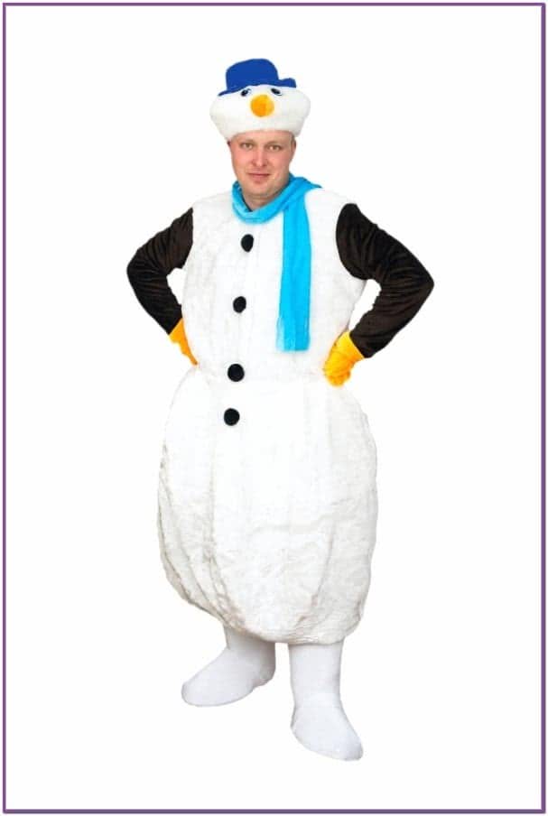 Плюшевый костюм Снеговика для взрослых