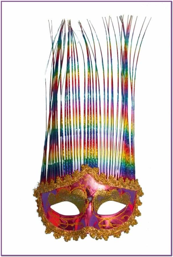 Радужная карнавальная маска