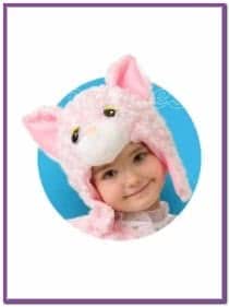 Розовая шапочка-маска Кошечка