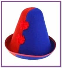 Сине-красная шапка клоуна