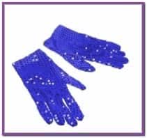Синие блестящие перчатки