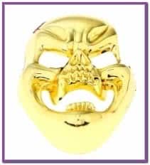 Золотистая маска смеющегося черепа